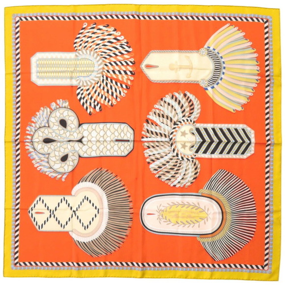 HERMES Authentic Orange Silk Scarf - Picture 2 of 7